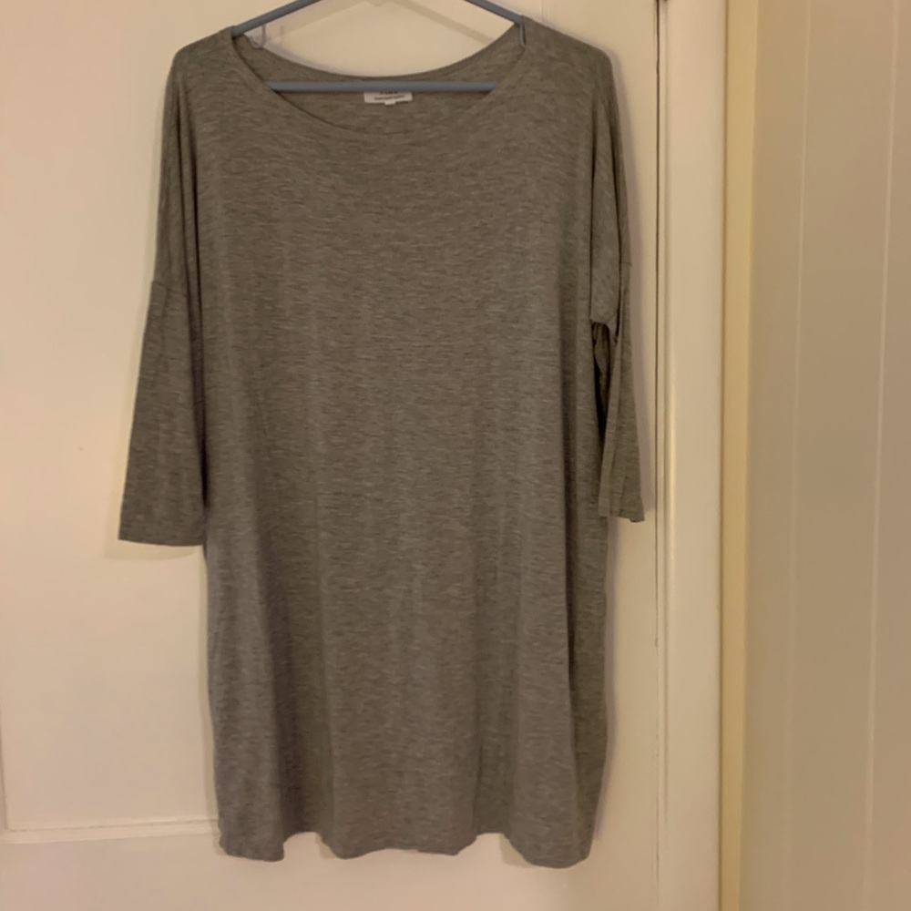 Piko-Grey 3/4 Sleeve Bamboo Tunic Top